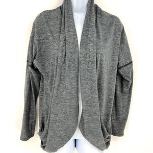 Lucy Active Women's Black Yoga Cardigan Open Front Pockets Athleisure S